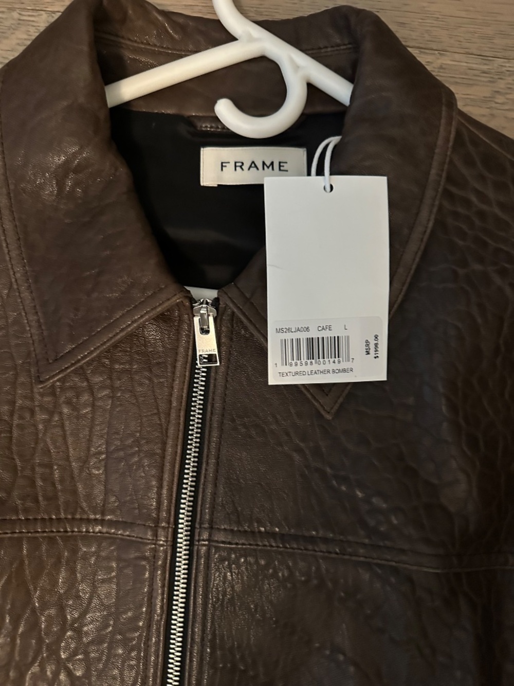 FRAME Men’s Textured Leather Bomber - Picture 9 of 11